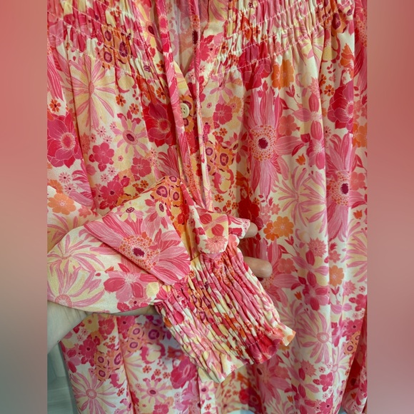 Flying Tomato Pink Floral Blouse Large - Picture 6 of 7